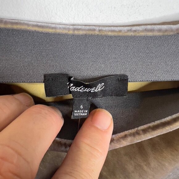 Madewell Womens $128 Velvet Maxi Slip Skirt SIze 6 Irridescent Gray NT392 - Picture 4 of 6